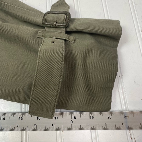 Vintage Burberry khaki green trench coat w/removable wool liner and belt XL - Picture 14 of 15